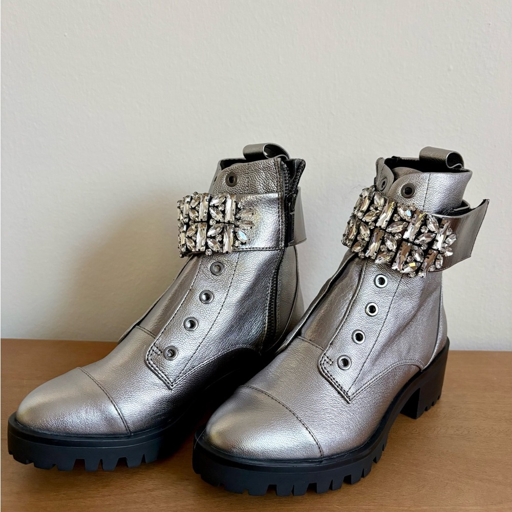 Karl Lagerfeld Paris Pippa Crystal Embellished Platform Boots